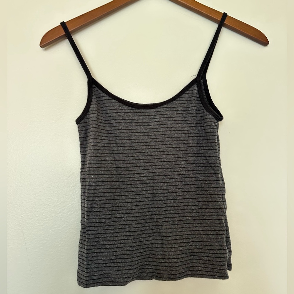 Grey striped Brandy Melville cropped tank top